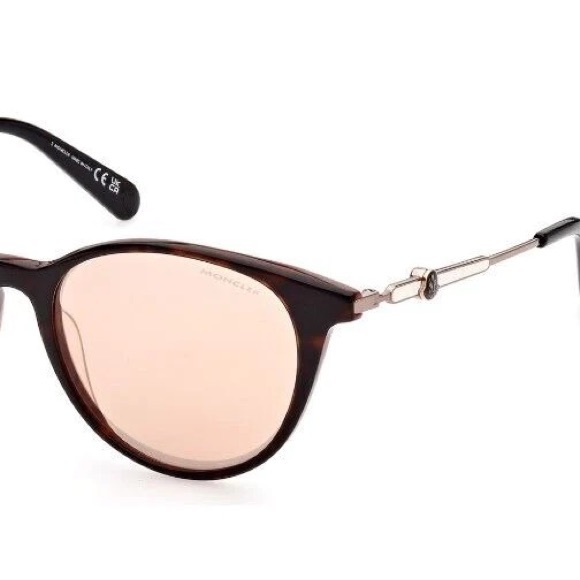 MONCLER ROSE GOLD/HAVANA/ROSE MIRRORED  ROUND SUNGLASSES ML 0226-F - Picture 5 of 5
